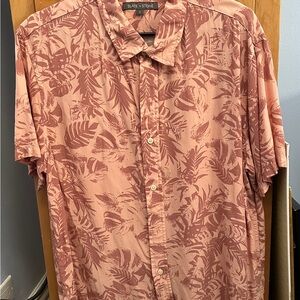 SLATE and STONE Men's Coral SHORT SLEEVE Button Down Shirt "L"  EUC  Tropical